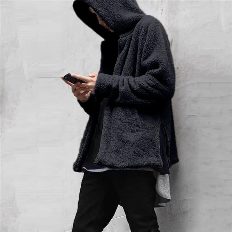 

Autumn Winter Jacket Men Fashion Men's Jackets Autumn Winter Casual Loose Double-sided Plush Hoodie Keep warm Coat