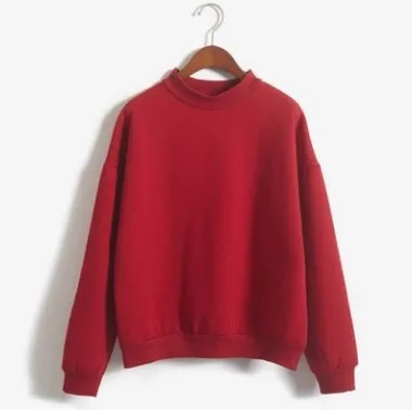 9 цветов, Осень-зима, свободный флисовый толстый вязаный свитер, Женский пуловер с капюшоном, топы, женские толстовки, повседневная женская одежда - Цвет: Red