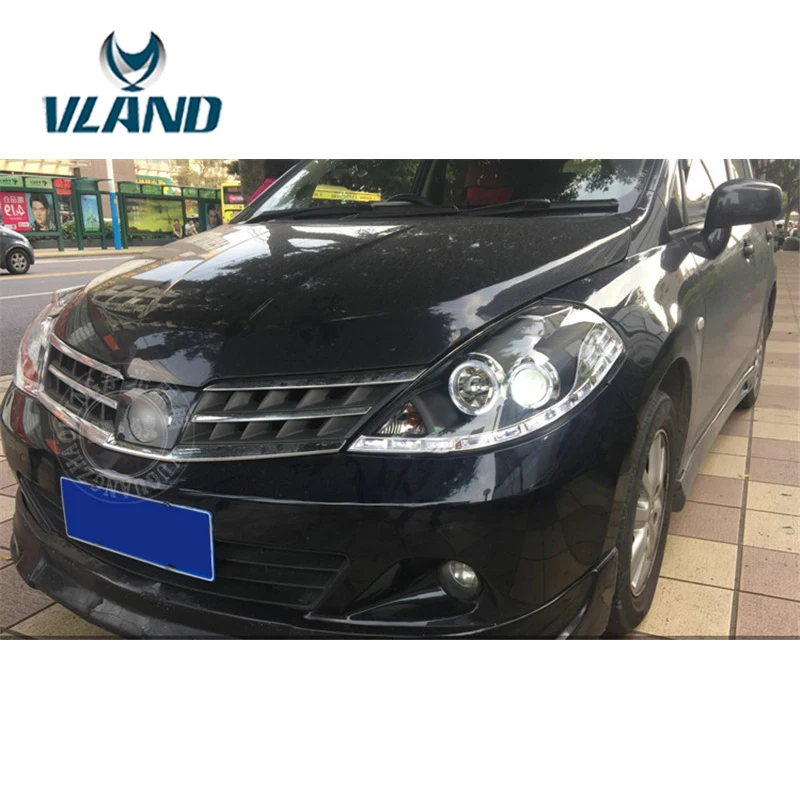 VLAND Factory для налобного фонаря для Tiida светодиодный налобный светильник 2007-2010 DRL H7 ксеноновая лампа Plug And Play дизайн светодиодный налобный светильник+ H7/D2H