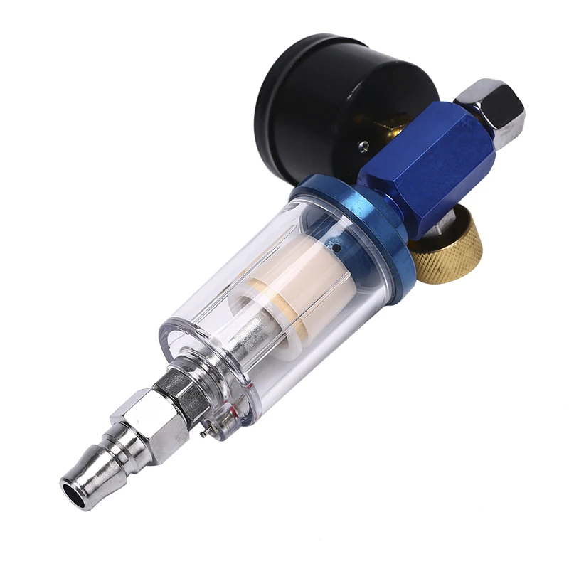 Spray Paint Gun Kit Air Regulator Gauge& In-line Air Oil Water Separator Filter