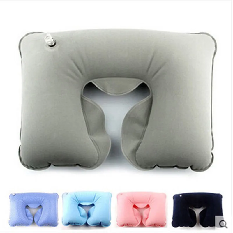 

U-Shape Travel Pillow for Airplane Inflatable Neck Pillow Travel Accessories Comfortable Pillows for Sleep Home Textile 7 Colors