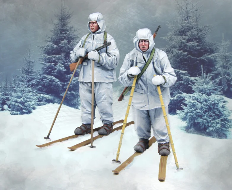 

New Unassembled 1/35 Russian Ski Troops, 1941-1942 soldier Figures Resin Kit DIY Toys Unpainted kits