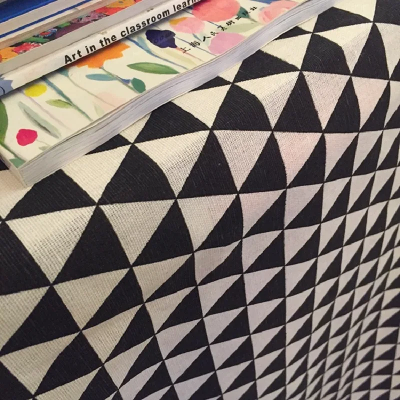 

Printed upholstery Cotton Linen Fabric Textile DIY handmade curtain sofa tablecloth linen fabric Half Meter Black Cloth