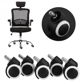 

5pcs 2 Inch Replacement PU Roller Swivel Casters Caster Wheels for Office Furniture Computer Chair Desk