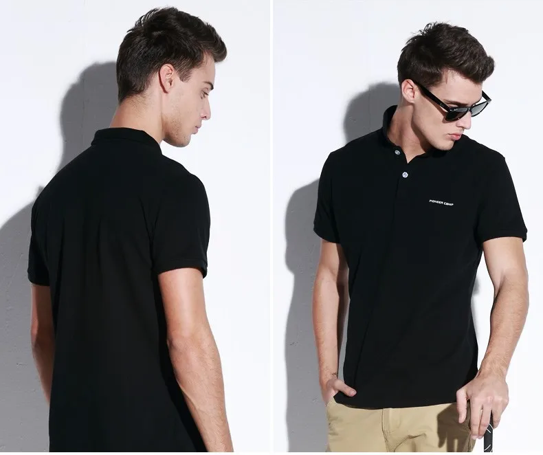 Pioneer Camp solid Color Breathable Classic Men's Polo Shirt Brand Clothing Men's Short-sleeved Recreational Polo Shirt 409010