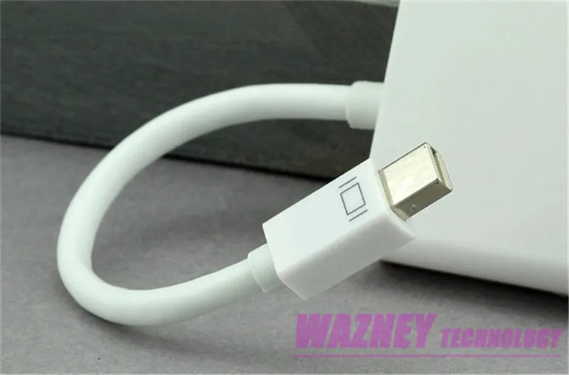 100 шт./лот* Мини DP к VGA 17 мм Мини дисплейный порт для интерфейса Thunderbolt DP к VGA конвертер кабель адаптер для Apple Macbook Mac Pro Air