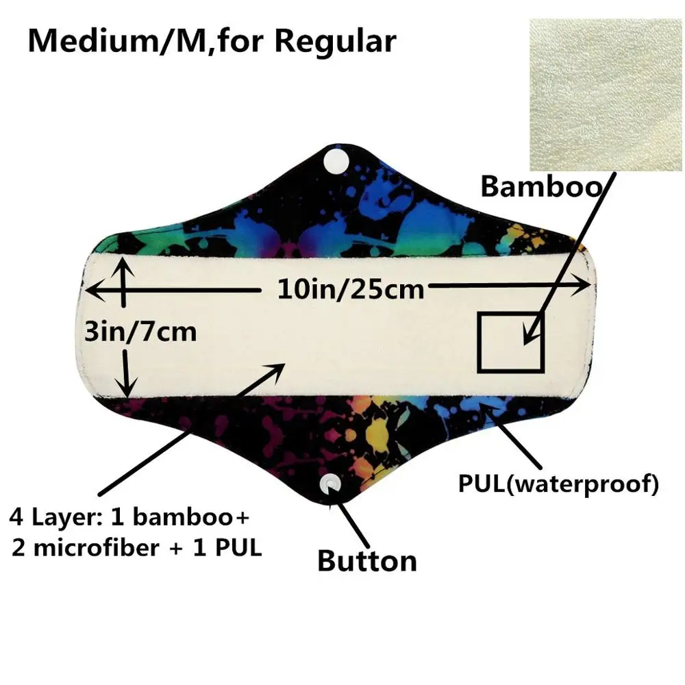[Sigzagor] s m XL бамбуковая тканевая менструальная прокладка Mama тканевая гигиеническая многоразовая моющаяся подкладка для трусиков