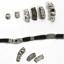 5 шт. старинное тибетское серебро, подвязанные лентой, с объемной волной 8 видов стилей на выбор кольца для дредов манжеты клип бусины 5/6/7/8/9 мм Внутреннее отверстие парик аксессуары