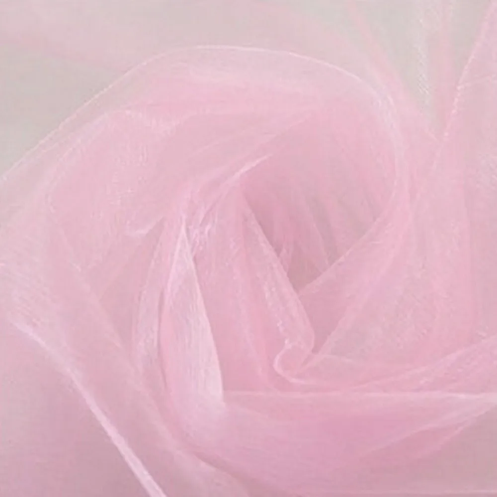 500*48 см органза прозрачная органза ткань для свадьбы Вечеринка на день рождения фон романтическое украшение шелковая ткань Прямая поставка& c - Цвет: Pink