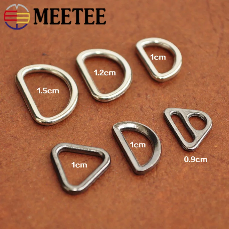 

Meetee 20pcs 9/10/12/15mm Metal O D Dee Ring Buckle Webbing for Shoes Luggage Clothing Pet Collar LeatherCraft Accessories BF222