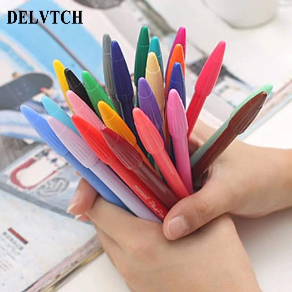 DELVTCH 24 цвета/комплект портативный 0,3 мм фломастеры краски ing Рисование граффити ручка школы книги по искусству канцелярские принадлежности