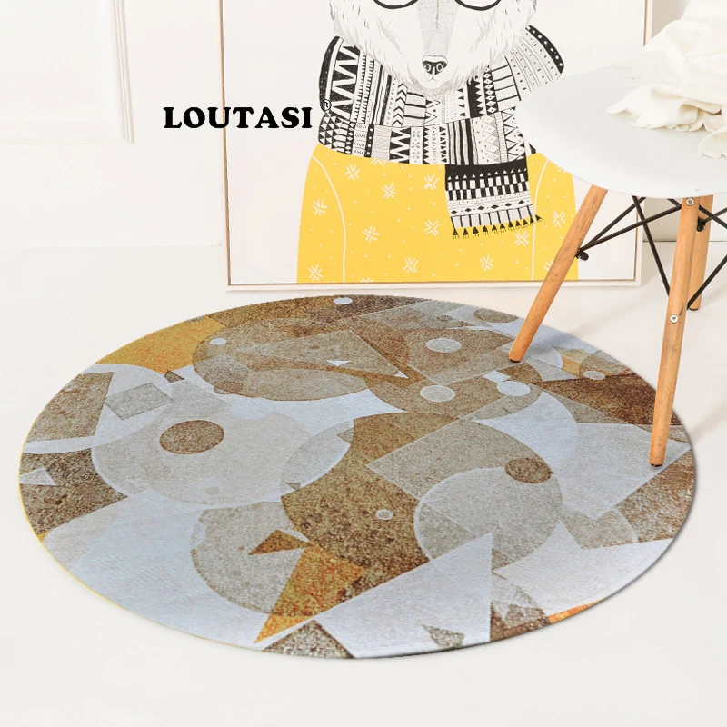 LOUTASI геометрическое круглое ковровое покрытие для гостиной компьютерный стул стол коврик для пола детская палатка коврик для гардеробной ковры