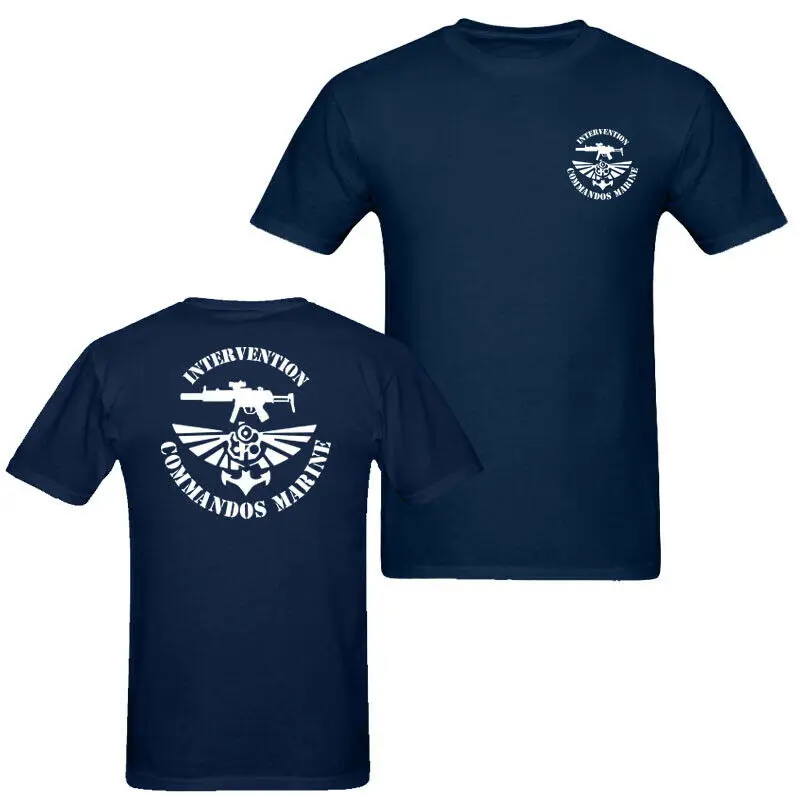 

2019 Fashion Double Side Intervention Commandos Marine Unisex T Shirt Tee Unisex Tee