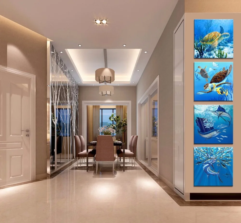 Azul Bano Gota De Agua De Impresion De Fotos De Lona Pared Arte Unico