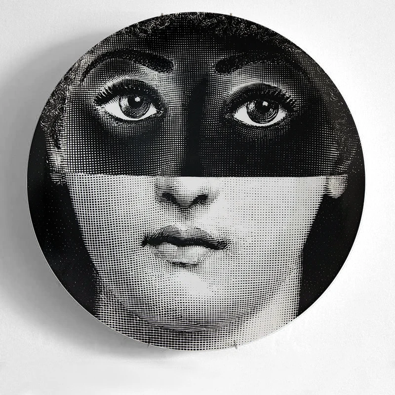 10-дюймовая шпилька для Fornasetti таблички для дома украшения Рождественские украшения для ужина пластина декоративная настенная посуда черный, белый цвет настенные тарелки - Цвет: 17