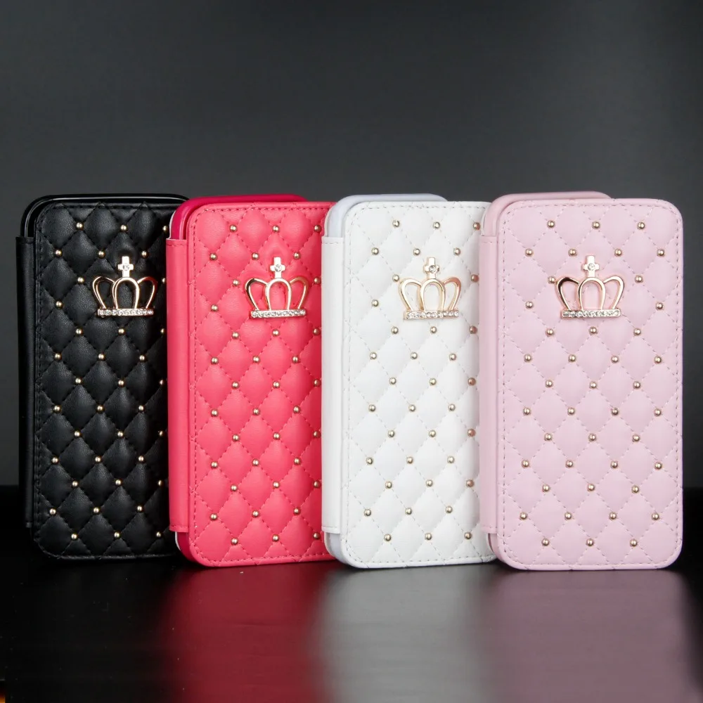 

For Huawei P20 P8 P9 Mate 20 Lite Pro Case Glitter Crown Diamond Wallet Leather Case Flip Stand Cover Mobile Phone Bag