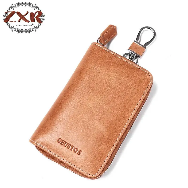 

Newest Genuine Leather Key Holder For Women Men Key Wallet For Car Key Case Housekeeper Women Organizer Key Chain Keychain