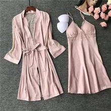 Свадебное платье подружки невесты Сексуальная кружевная полая двойка кимоно платье костюм пижамы повседневная женская ночная рубашка