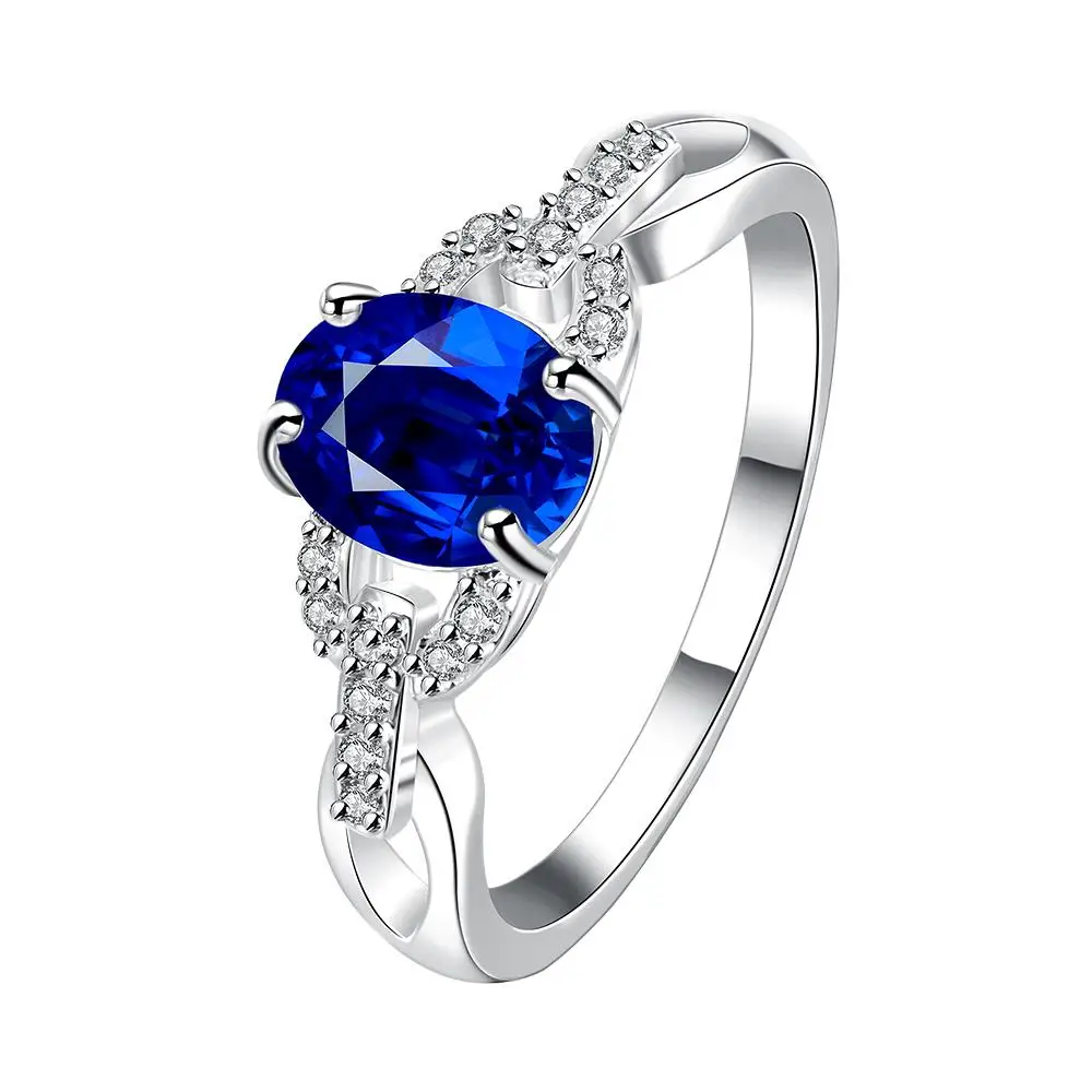 Hot Whole 2017 New Silver Plated Wedding Rings Blue Magic Silver Plated Wedding Rings Blue Magic
