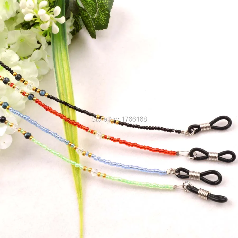 

Retail Green,Blue,Red,Black Beaded Steel Wire Rope Eyeglass Sunglasses Eyewear Spectacle Chain Cords Lanyard 4colours option