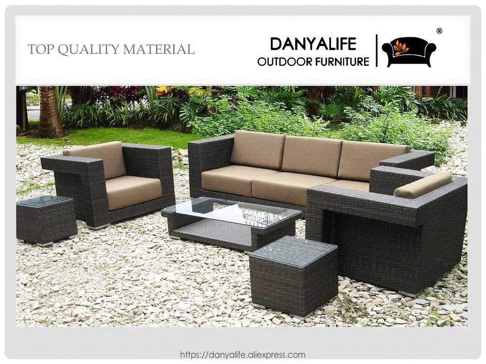 DYSF D6507 Danyalife High Quality Outdoor Poly Rattan Garden Sofa Set