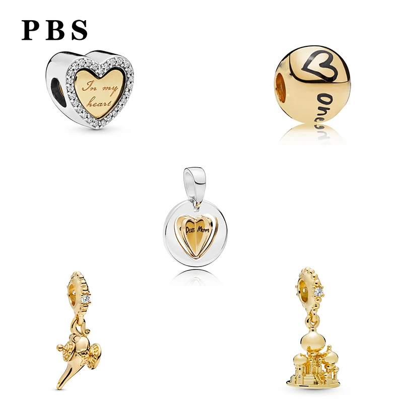 

PBS 100%925 Sterling Silver Original Copy High Quality 1:1 2019 New Style Beads Gold-plated Logo Free Shipping