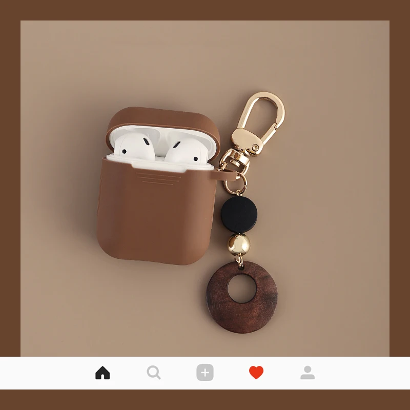 Защитный чехол в корейском деревянном стиле для Apple airpods беспроводной