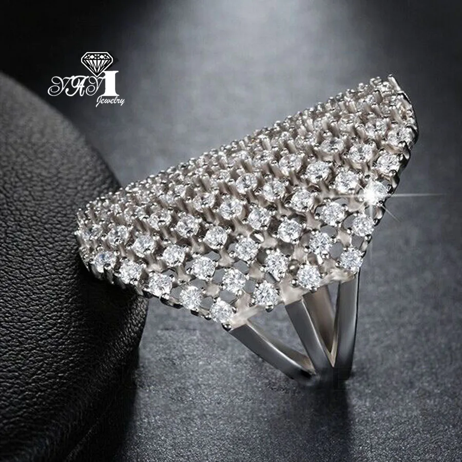 YaYI Jewelry Fashion Princess Cut 4.7 CT White Zircon Silver Color Engagement Rings wedding Rings Party Rings