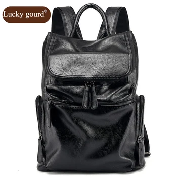 

OURCIAO Hot Sale Men Fashion Backpack School Backpack Casual Travel Bag High-quality Waterproof PU Laptop Bags D159