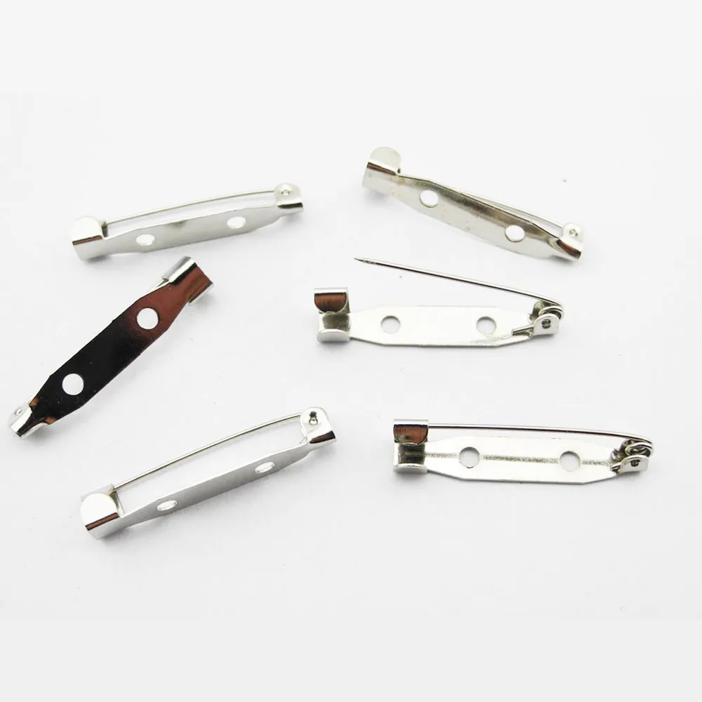 

30pcs Rhodium Tone Base Metal Findings - brooch setting, 6*30MM - ZB0585