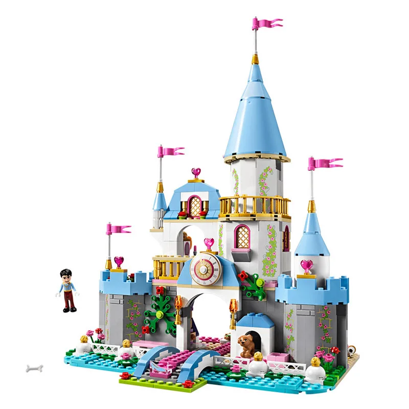 Baratos 697 Uds. Cenicienta romántica Castillo princesa amiga bloques de construcción para niña Juegos Juguetes de regalo compatibles legotely amigos ladrillos