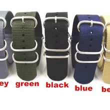 Кольцо Пряжка- 10 шт./лот Высокое качество 24 мм нейлоновый ремешок для часов NATO водонепроницаемый ремешок для часов модный браслет-5 цветов