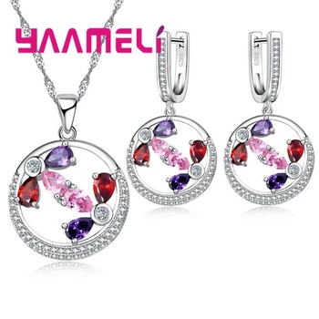 

Bridal Crystal Jewelry Set For Women High Quality 925 Sterling Silver Necklace Earrings Fashion Party Little Boy Girl
