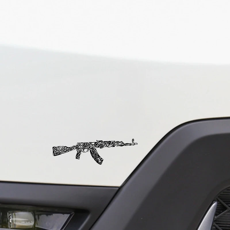 YJZT 16 4*11 6 см интересная Боевая ружье декоративный автомобильный стикер виниловая