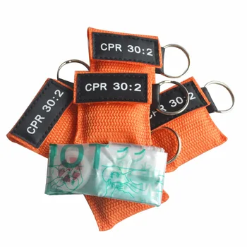 

Elysaid Keychain CPR Mask CPR Face Shield Emergency Training CPR 30:2 Orange
