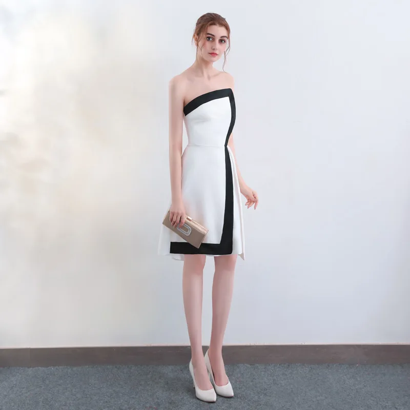 FADISTEE strapless cocktail party Dresses short Vestido de Festa mini sexy satin simple Zipper style dress