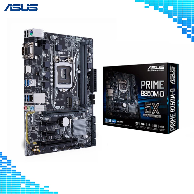 

ASUS PRIME B250M-D Motherboard Intel B250 Chip Support Socket LGA 1151 support Core i3 i5 i7 USB3.0 Micro-ATX