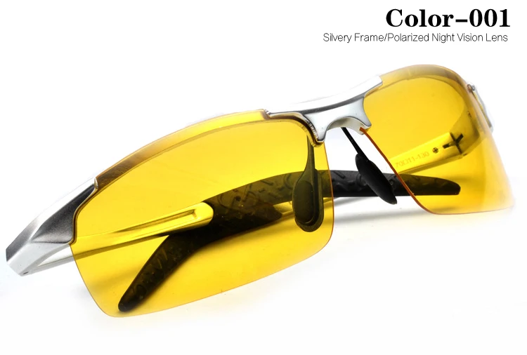 Мужские очки ночного видения, поляризованные солнцезащитные очки, мужские желтые очки для вождения - Цвет линз: 001