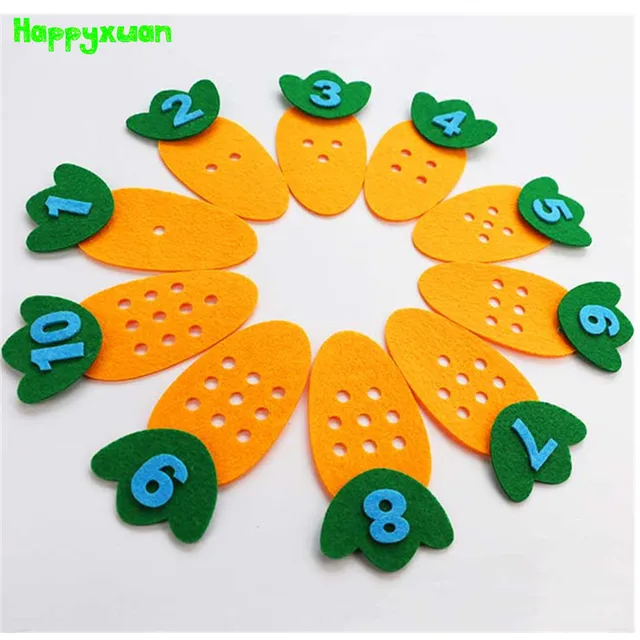Felt Carrot Points Number Matching Game Kindergarten Montessori
