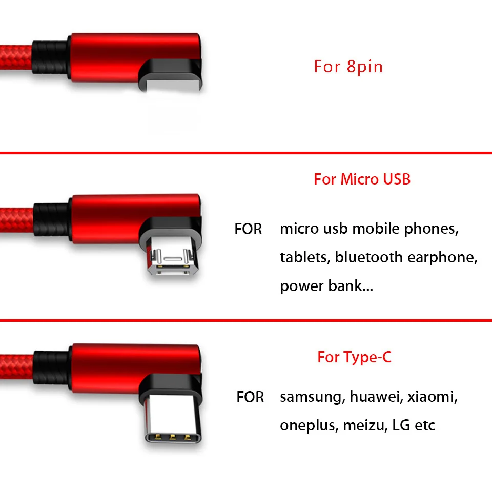 3 в 1 Реверсивный мульти Micro usb type C зарядный кабель для iPhone 90 градусов несколько Android USBC мобильный телефон зарядное устройство кабели