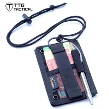 TTGTACTICAL высокое качество военные энтузиасты Тактический ID держатель для карт Органайзер патч держатель Бейджа с шейным шнурком черный/коричневый