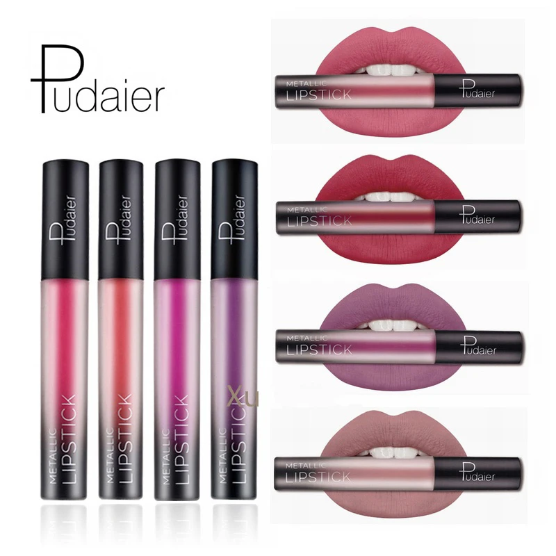 Pudaier 26 colors Liquid lip gloss Waterproof Nude Velvet Matte Lipstick Long Lasting Metallic Lip Gloss Cosmetic Lips Makeup | Красота и