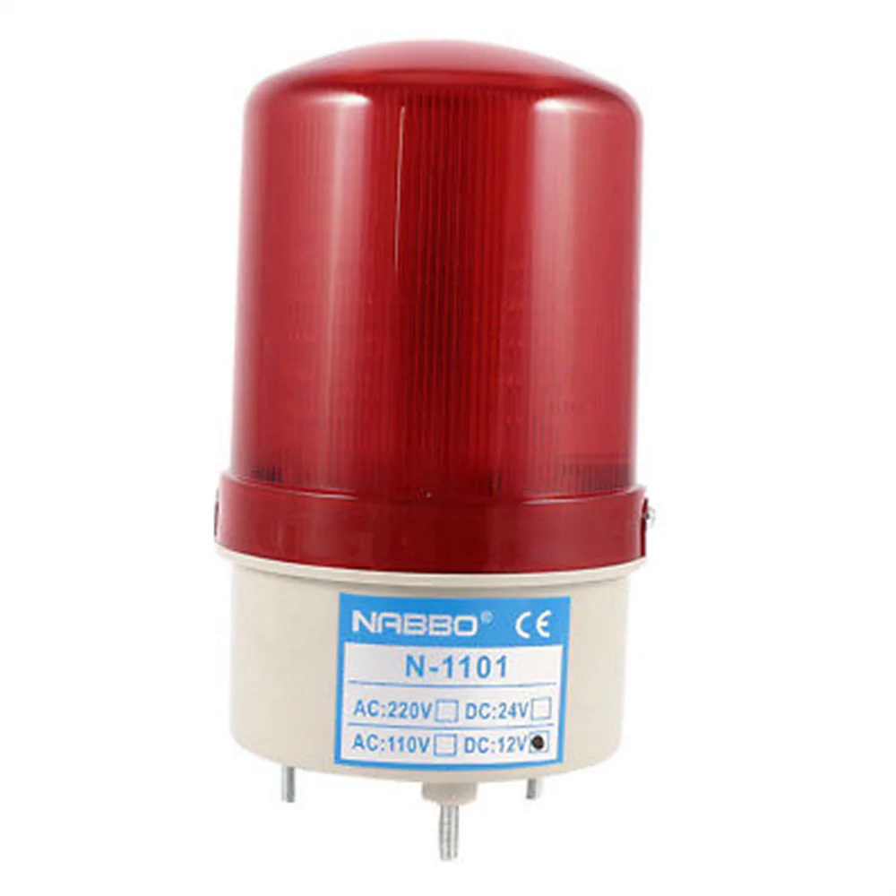 1 Pc Industrial DC 12V Red LED Blinking Rotating Warning Light Bulb