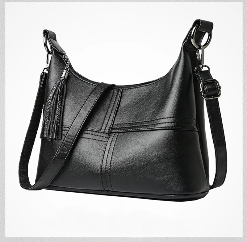 SMOOZA новые модные Лоскутные кожаные женские сумки через плечо сумки для женщин с кисточками Большие женские сумки