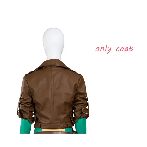 X men Rogue Cosplay Costume Superhero Rogue Leather Jacket Jumpsuit