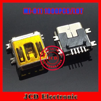 

1000PCS/LOT, for mini USB jack socket connector,V3 port for MP3 MP4 GPS etc,4 foot SMT,5 Pin SMT,short body,MI-011