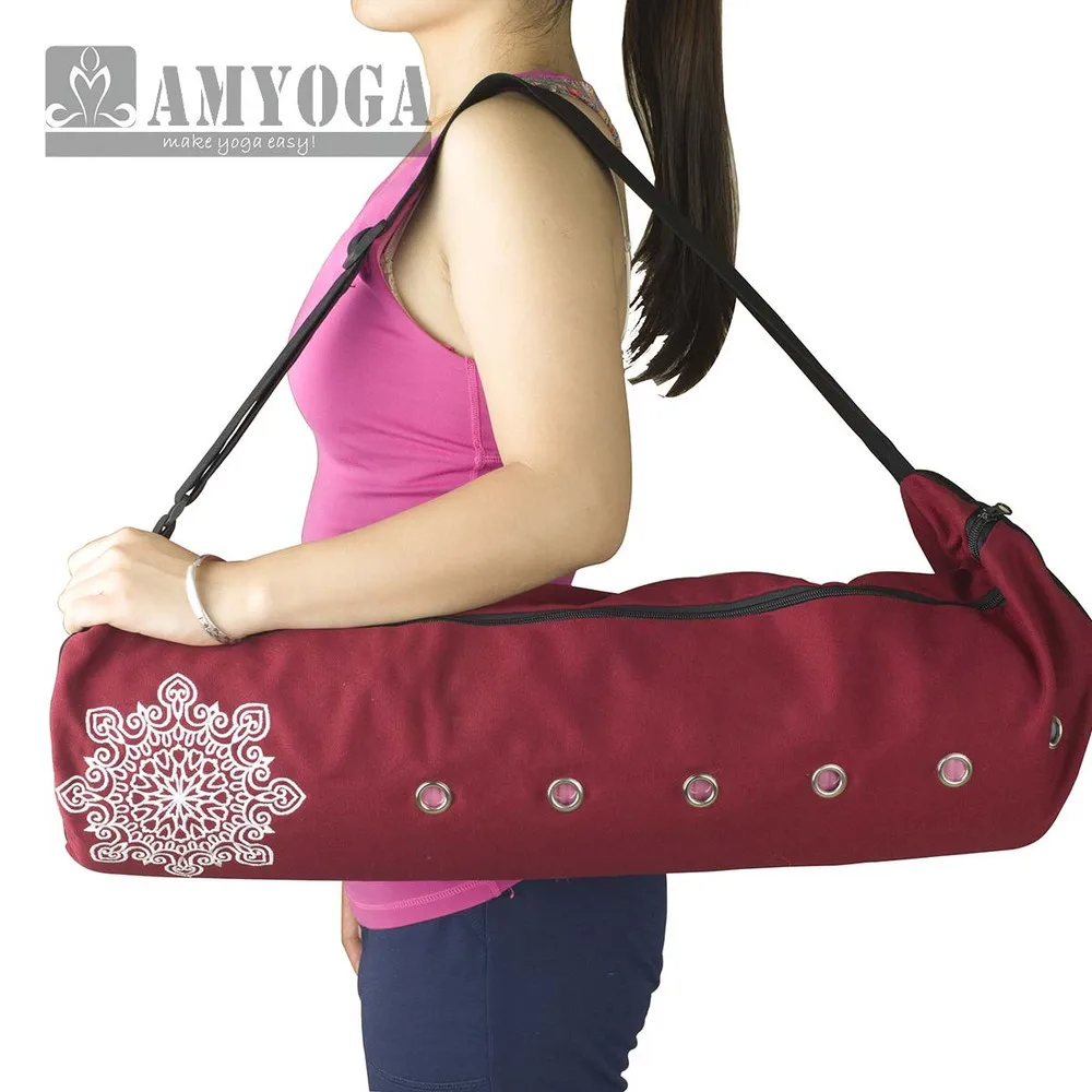 durable canvas cotton yoga mat bag with large zipper opening easy loading mat free shipping on