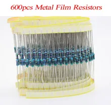 100% nouveau 600 pièces/paquet 1/4W 30 genre métal Film résistances kit assorti 1% chaque 20 600 pièces/paquet, pour arduino pour framboise pi, conseil(China)