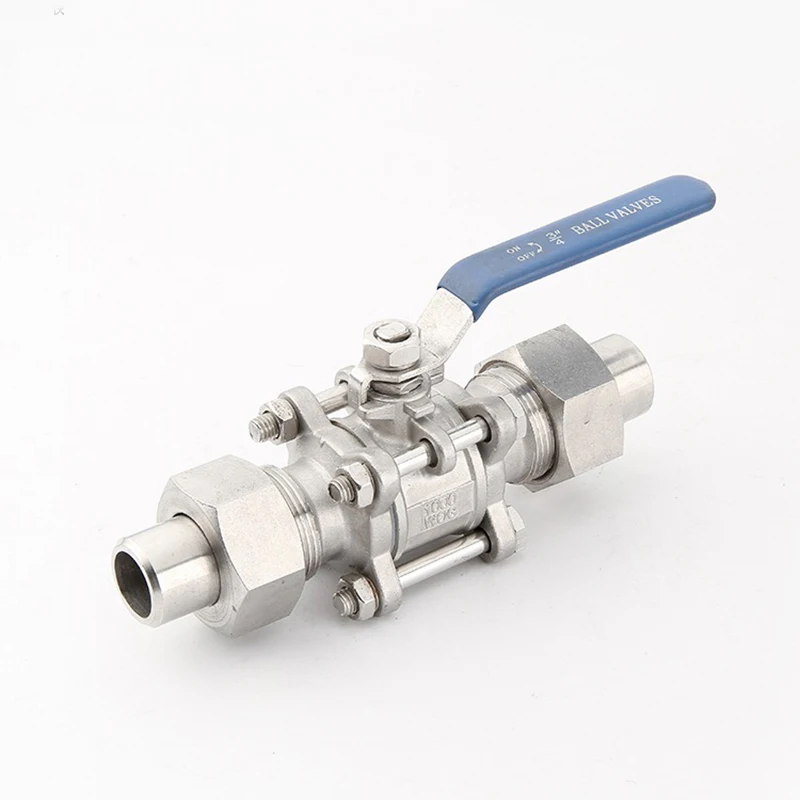 

Butt Weld Thread Ball Valve 3pc Body Design with connection pipe SS304 1/2" to 2"