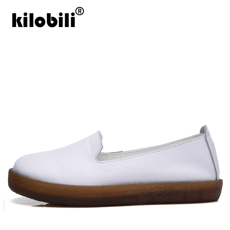 Kilobili/Женская обувь на плоской подошве женские туфли из натуральной кожи без